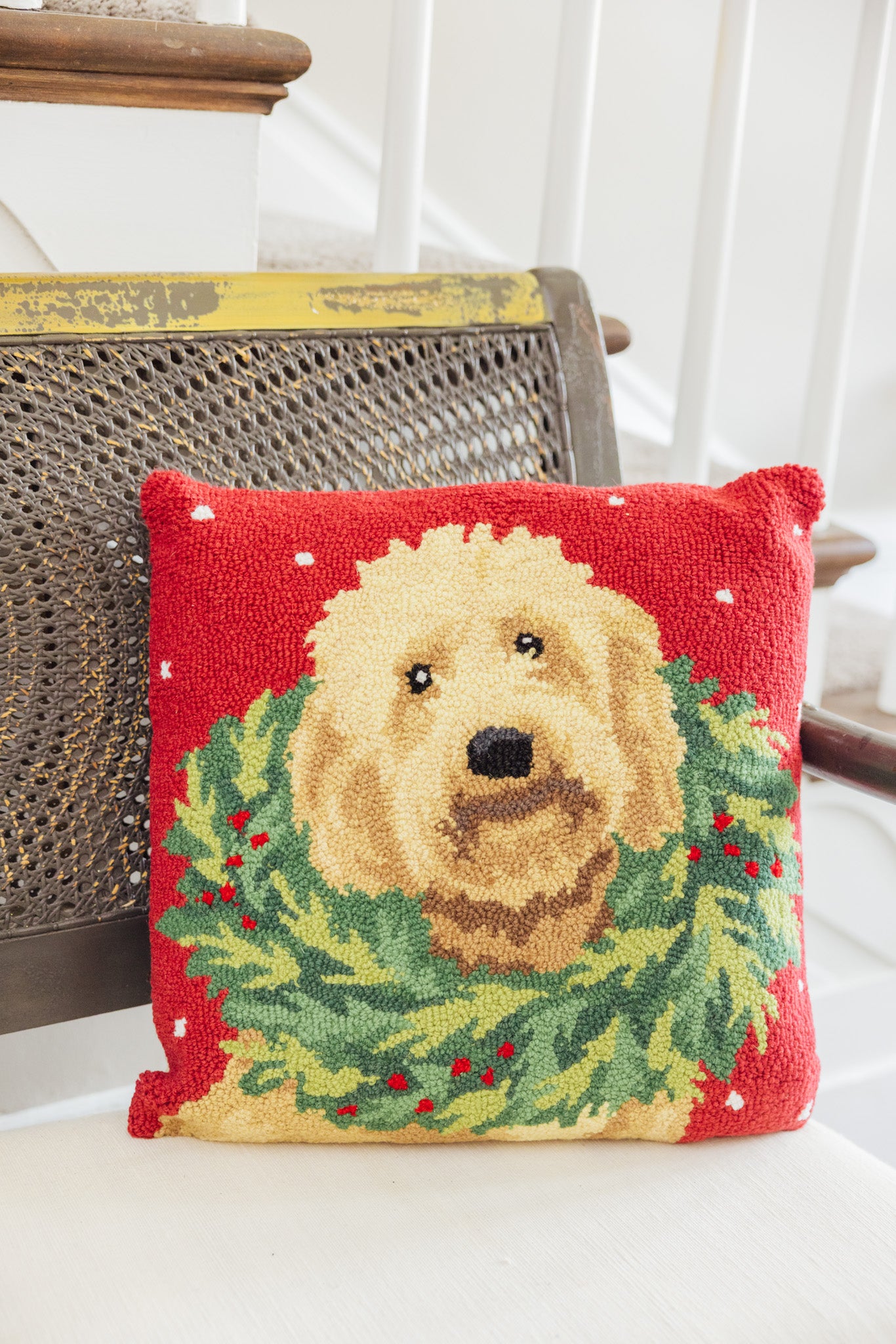 Labradoodle Wreath Hook Pillow